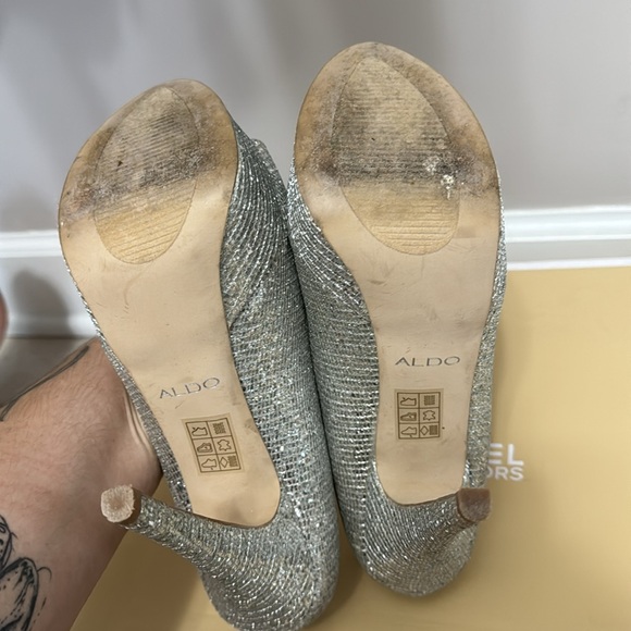 ALDO sparkly silver heels - Picture 3 of 6